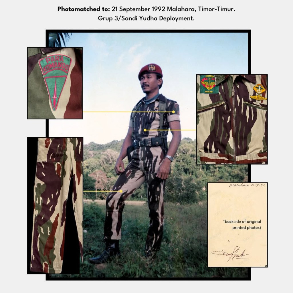 Photomatching – Pak Sudjardi Coverall Darah Mengalir Kopassandha&nbsp;Camouflage