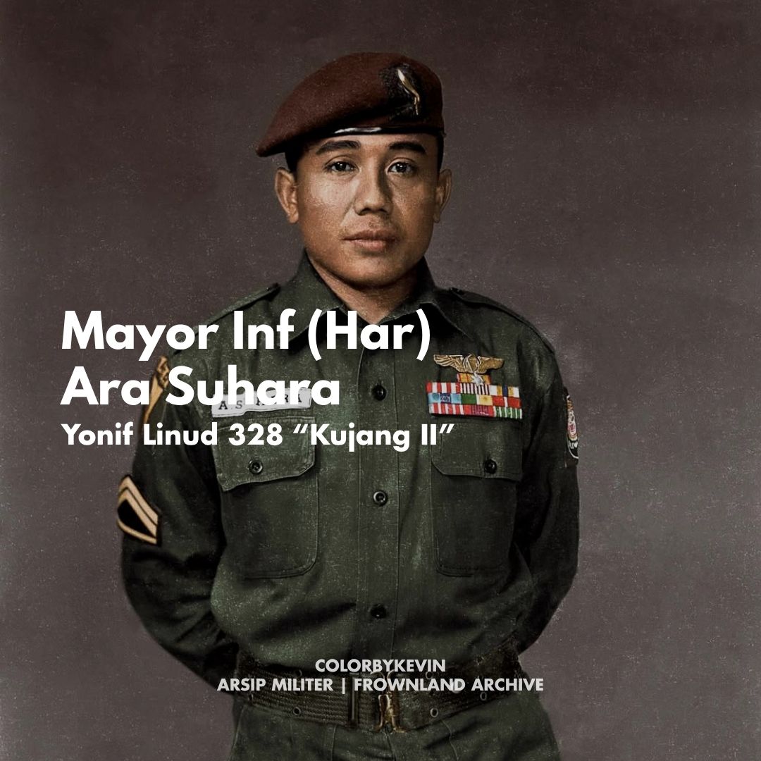 Portrait of Mayor Inf Ara Suhara – Yonif Linud 328/Dirgahayu “Kujang II” (Colorized by colorbykevin)