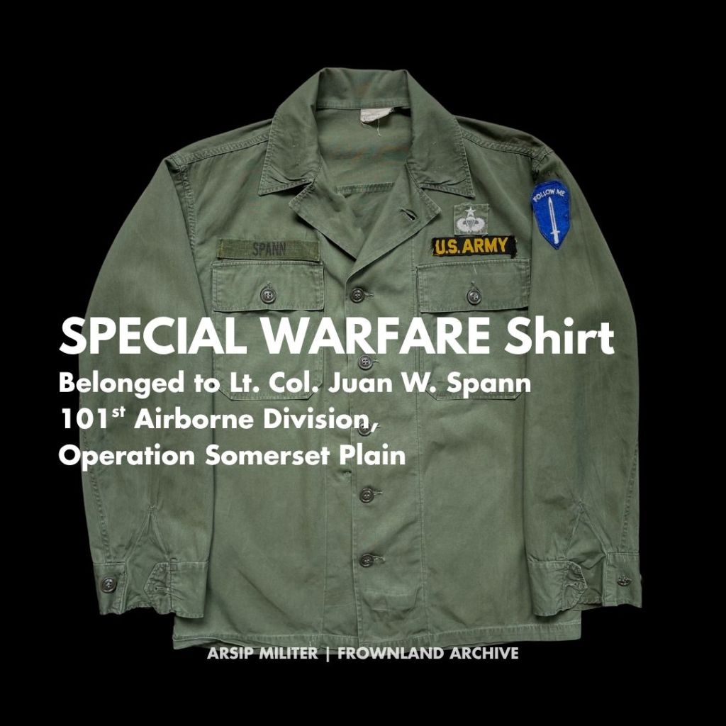 Special Warfare shirt belonged to Lt. Col. Juan W. Spann, 101st Abn/Somerset&nbsp;Plain