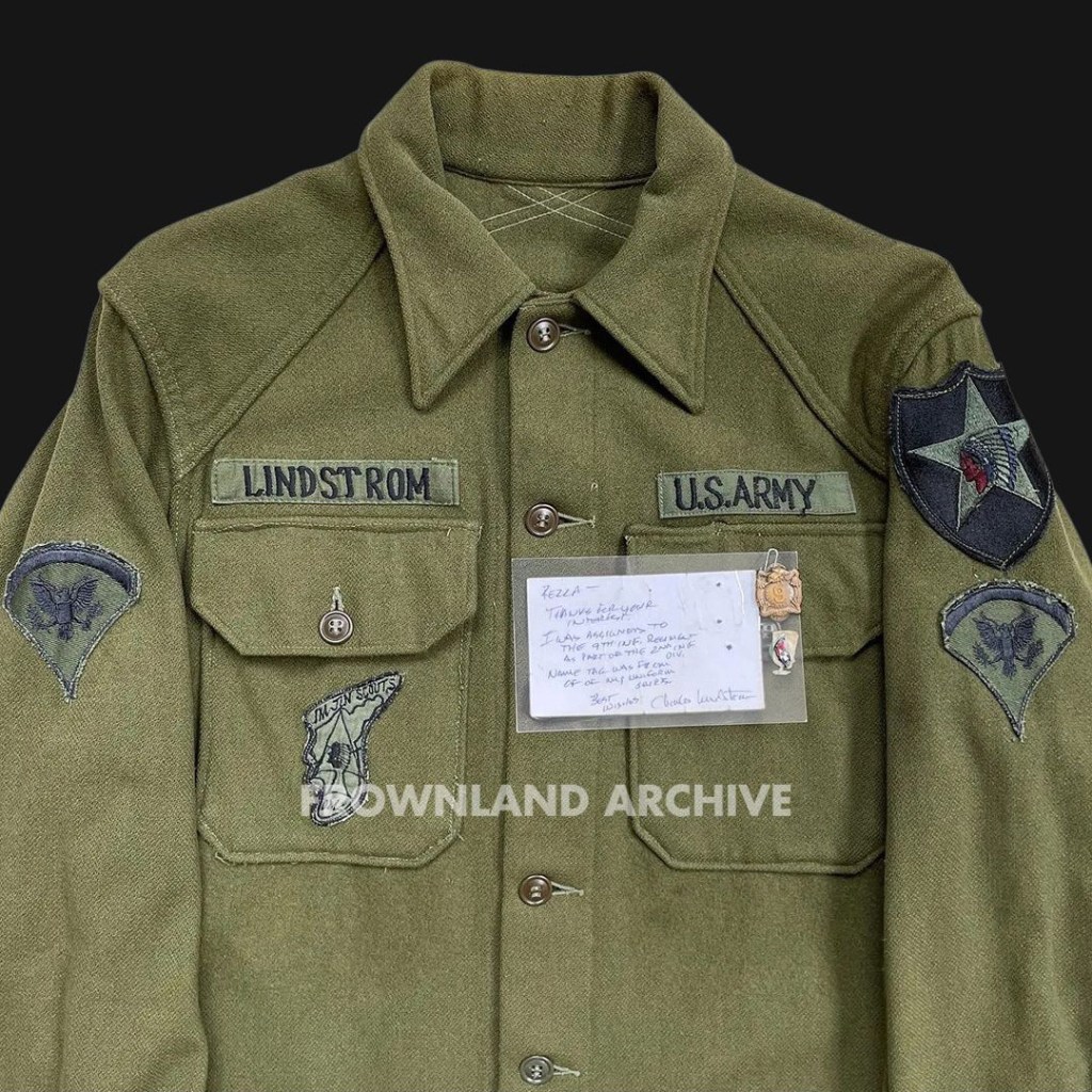 OG-108 Wool Shirt belonged to Charles Lindstrom, 9th IR, 2nd&nbsp;ID