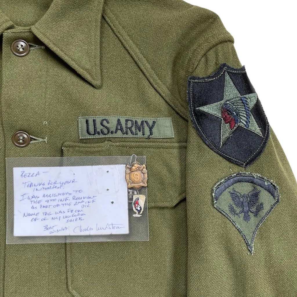 Wool shirt attributed to Charles Lindstrom, 9th infantry regiment as part of the 2nd infantry division "indianhead", Korea. Based on the 68 era subdued twill ranks would put this shirt in use late 60s timeframe during the DMZ conflict.