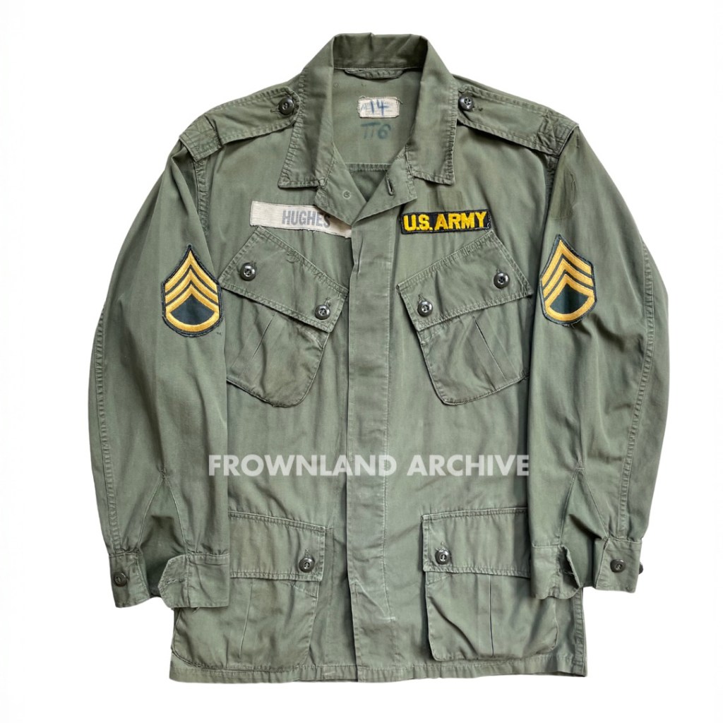 irst pattern tropical combat coat / jungle jacket belonged to James Edward Hughes (born October 15, 1933), who enlisted in the U.S. Armed Forces from his hometown of Lynchburg, Virginia. Over 14 years of service, Hughes attained the rank of Staff Sergeant (E-6). He was assigned to Detachment A-502, 5th Special Forces Group (Airborne), operating under III Corps, Mike Force, 1st Special Forces.  His primary MOS was 05B4S – Radio Operator. Hughes began his tour in Vietnam on 18 June 1964. He was KIA on 13 March 1966, killed in action while engaging enemy forces during Operation Silver City, approximately five miles north of Camp A-312, Xom Cat, Long Khanh Province, South Vietnam. This coat originates from the late Craig Pickrall collection (USMF co-founder). All information sourced from kanemono (USMF) and Tom Ross — Major, U.S. Army Special Forces (Ret.), author of Privileges of War.