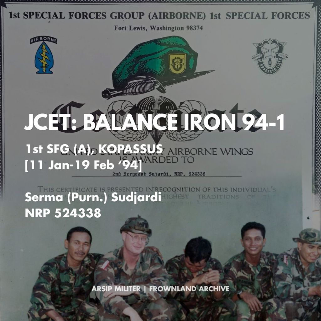 JCET: BALANCE IRON 94-1 [Kopassus x 1st SFG (A)] Serma&nbsp;Sudjardi