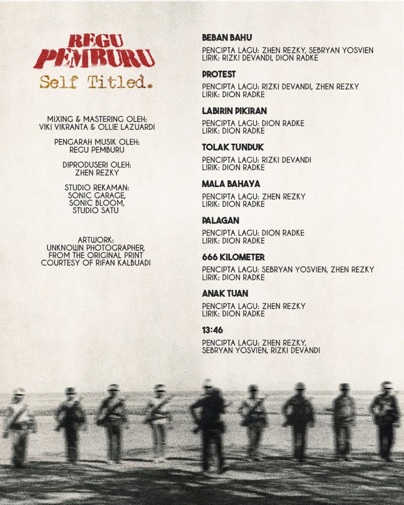 regu pemburu artwork self titled album military rock band