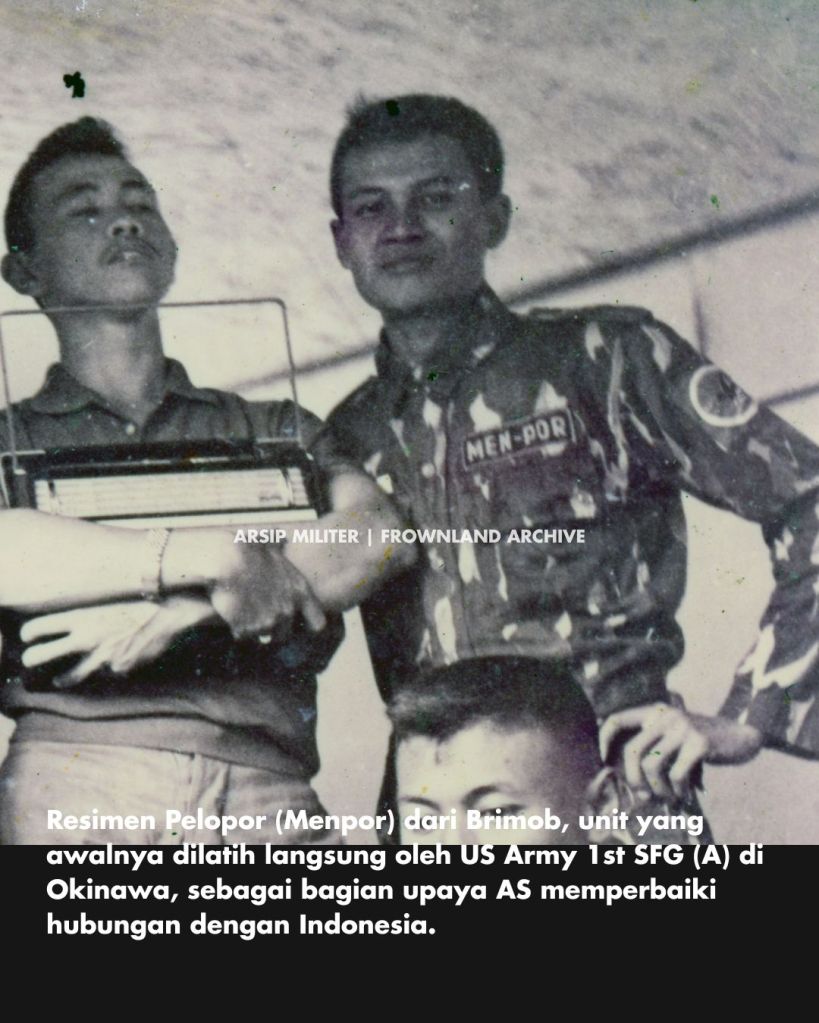 Indonesia's Brimob Menpor and South Vietnam's Cảnh Sát Dã Chiến (CSDC) are two notable examples. Although established under different governments and circumstances, both organizations reflected a similar concept: a police force capable of operating in a combat environment rather than performing routine policing duties. The CSDC, for example, evolved into a paramilitary elite branch of the Republic of Vietnam National Police and routinely conducted counterinsurgency operations alongside the ARVN and U.S. advisors.