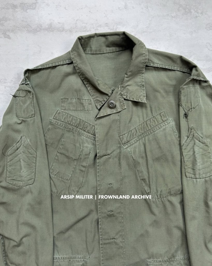 jungle fatigue jacket belonged to MSG (Ret.) Antonio “Tony” Garcia-Velez worn during late war period, circa 71-72. a two war veteran, served with company M, 65th Infantry during Korean War and Company B 1/46 Infantry, 196th LIB in Vietnam. all original patched with 2nd award CIB. the 196th period pictures courtesy of Jim Comer.
