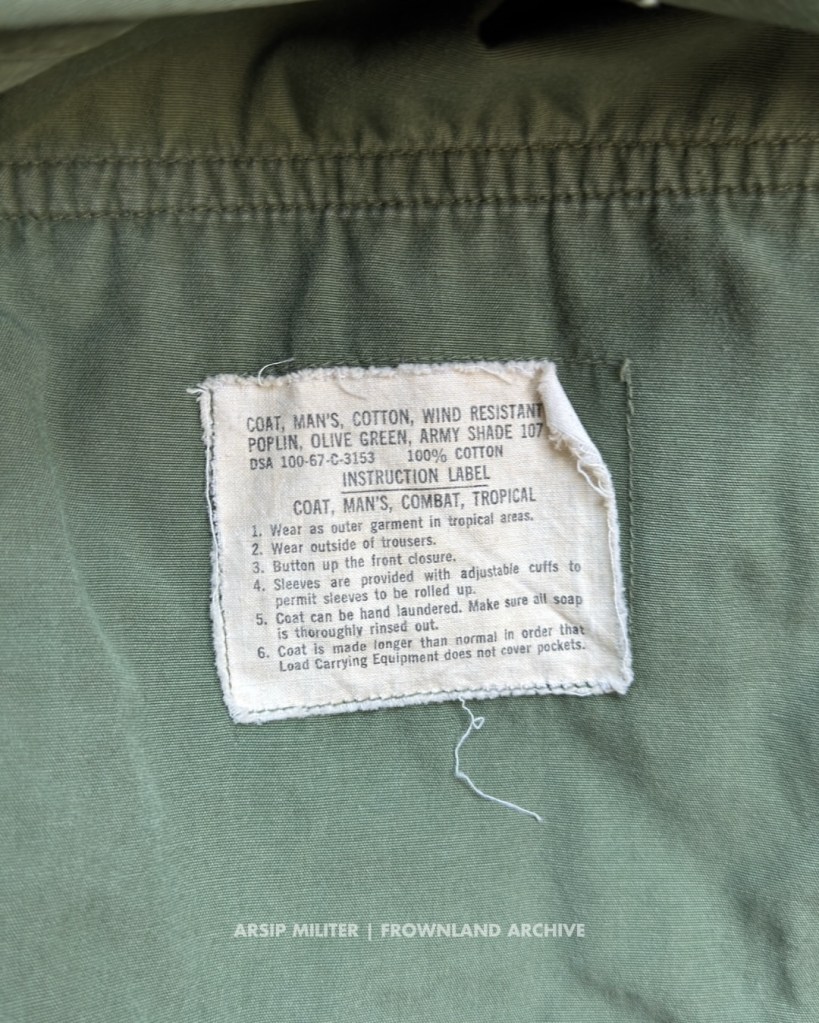 Jungle jacket belonged to Howard of the 1st Brigade, 1st Cav. Div. (Airmobile). The 1st Brigade consisted of three battalions: 1/8 Cavalry, 2/8 Cavalry, and 1/12 Cavalry. Although these units eventually lost their airborne status, some personnel continued to wear AIRBORNE tabs and jump wings, reflecting the brigade’s airborne heritage. Also included are two period photographs showing the personnel still wearing the AIRBORNE tab. DSA 100-67-C-3153