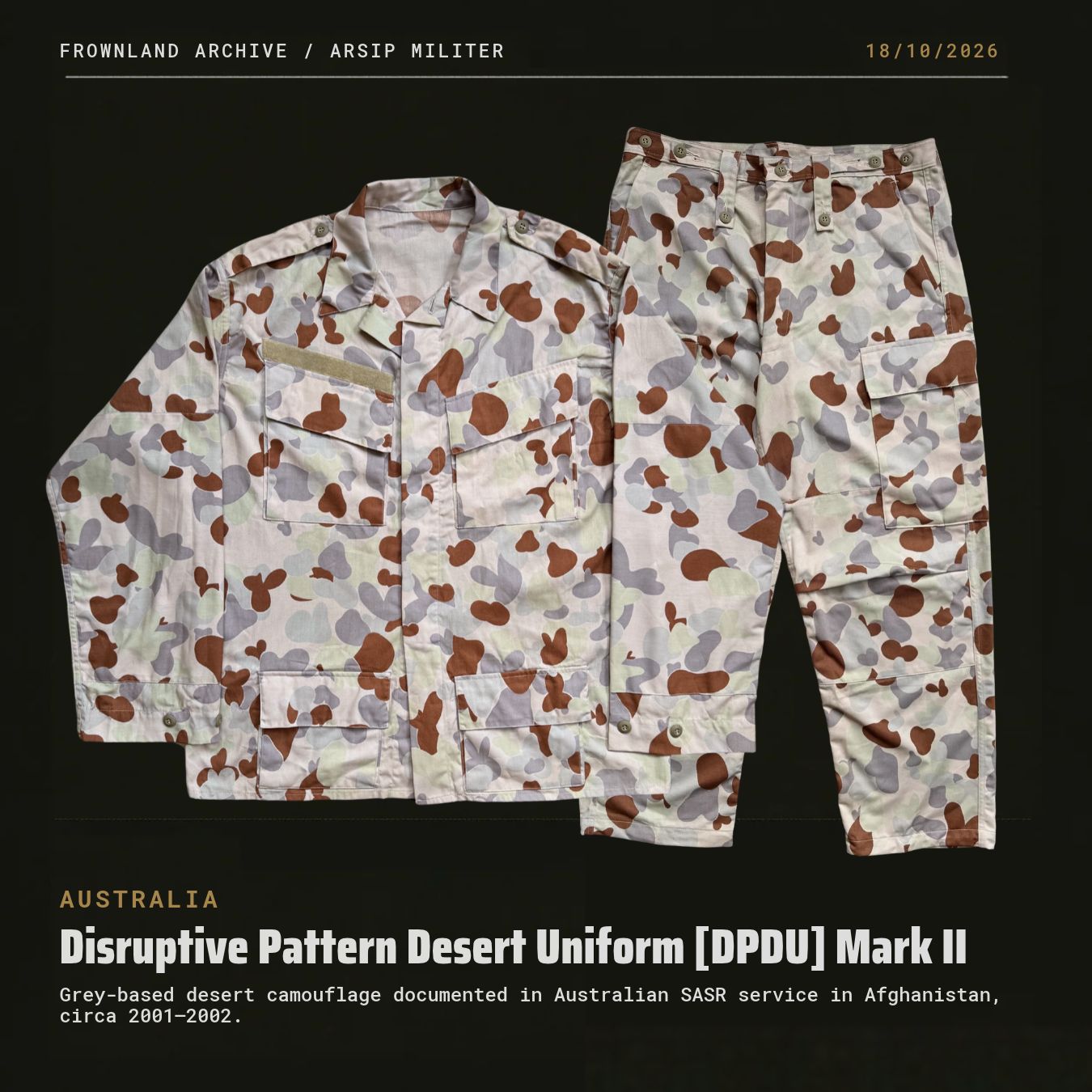 Australia – Disruptive Pattern Desert Uniform (DPDU) Mark II